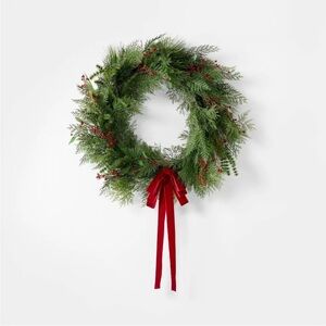 Threshold designed with Studio McGee 30" Christmas Wreath Red/Green